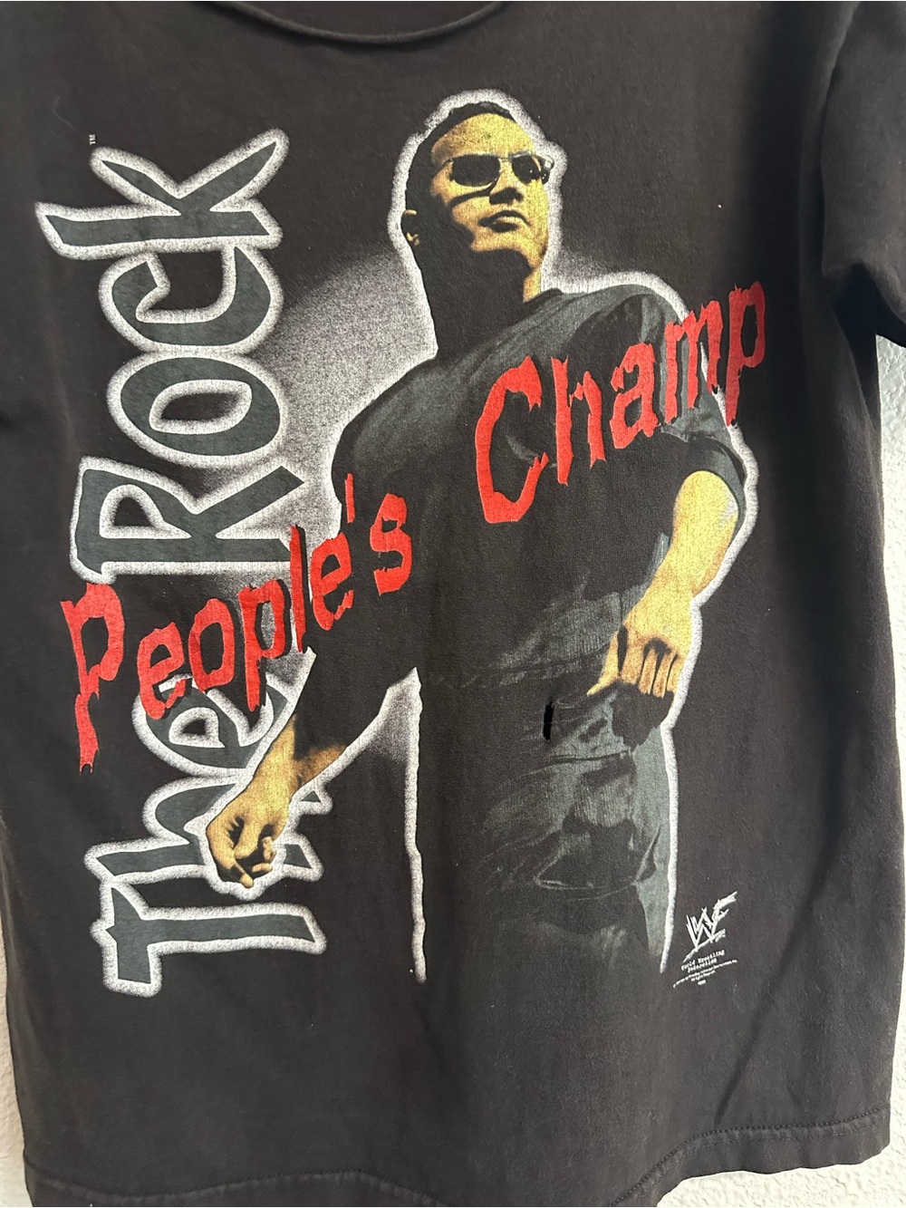 Vintage 1999 WWF The Rock People’s Champ Wrestling Tee Distressed